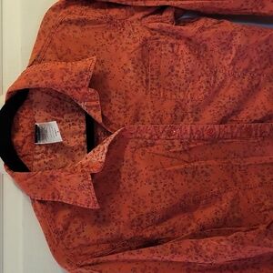 Patagonia orange/red long-sleeved collared shirt sz 8 GUC floral